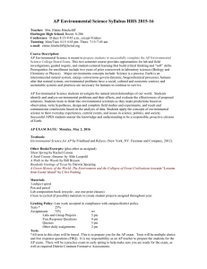 AP Environmental Science Syllabus HHS 2015-16