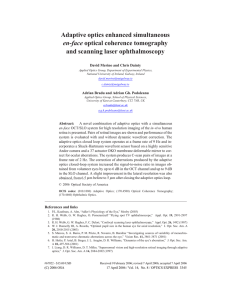 Adaptive optics enhanced simultaneous en-face