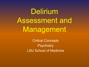 Delirium - LSU School of Medicine