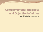 Complementary and Supplementary Infinitives