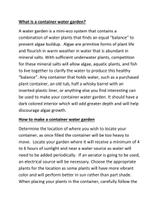 What is a container water garden? A water garden is a mini