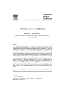 Knowledge-based proof planning - Jörg Siekmann