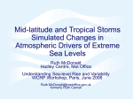 Mid-latitude and tropical storms simulated changes in atmospheric