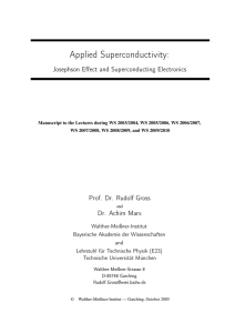 Applied Superconductivity: Josephson Effects and Superconducting