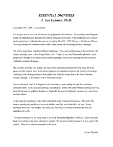 ESSENTIAL DIGNITIES J. Lee Lehman, Ph.D.