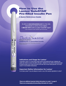 How to Use the Lantus® SoloSTAR® Pre-filled Insulin Pen