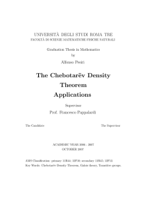 The Chebotarëv Density Theorem Applications
