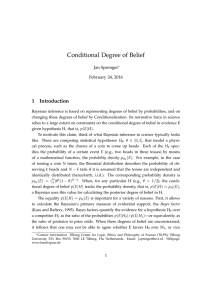 Conditional Degree of Belief - Philsci