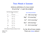 Trace Metals in Seawater