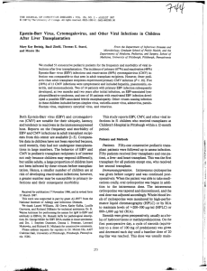 Epstein-Barr Virus, Cytomegalovirus, and Other Viral Infections in