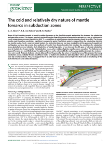 The cold and relatively dry nature of mantle forearcs in subduction