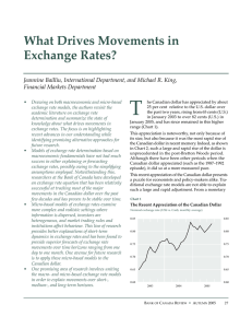 What Drives Movements in Exchange Rates?