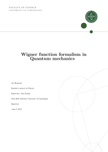 Wigner function formalism in Quantum mechanics