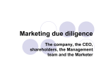 Marketing due diligence - College of Business « UNT