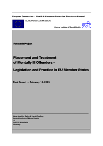 Placement and Treatment of Mentally Ill Offenders – Legislation and