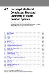 Carbohydrate-Metal Complexes : Structural Chemistry of Stable