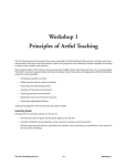 Workshop 1 Principles of Artful Teaching