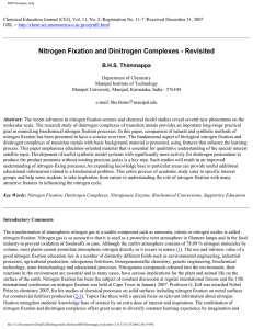 Nitrogen Fixation and Dinitrogen Complexes - Revisited