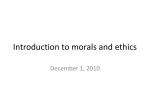 Introduction to morals and ethics