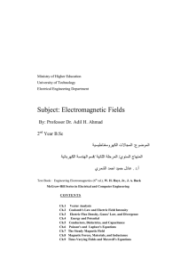 Subject: Electromagnetic Fields