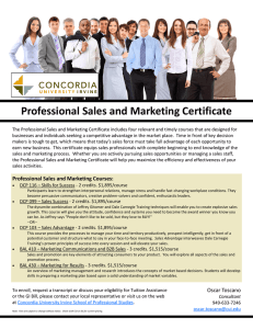 Professional Sales and Marketing Certificate