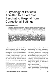 A Typology of Patients Admitted to a Forensic Psychiatric Hospital