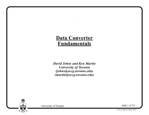 Data Converter Fundamentals