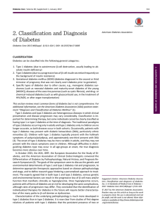 2. Classification and Diagnosis of Diabetes