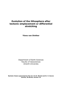 Evolution of the lithosphere after tectonic emplacement or differential