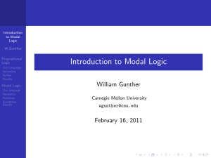 Introduction to Modal Logic - CMU Math