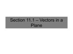Section 11.1 – Vectors in a Plane