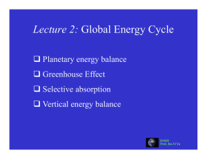 Lecture 2: Global Energy Cycle