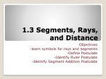 1.1 Segments, Rays, and Distance
