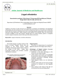 Lingual orthodontics - Indian Journal of Medicine and Healthcare