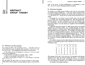 ABSTRACT : GROUP THEORY