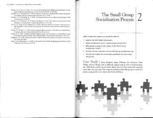 The Small Group Socialization Process