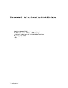 Thermodynamics for Materials and Metallurgical Engineers
