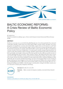 BALTIC ECONOMIC REFORMS: A Crisis Review of Baltic