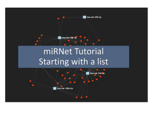 miRNet Tutorial Starting with a miRNA list
