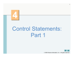 Control Statements: Part 1