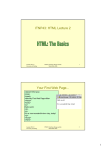 ITNP43: HTML Lecture 2 Your First Web Page