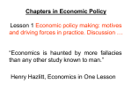 Chapters in Economic Policy Lesson 1 Economic policy making