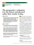 The preoperative evaluation: Use the history and physical rather