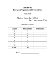 CHEM 462 Inorganic/Organometallic Chemistry Fall 2016 Midterm