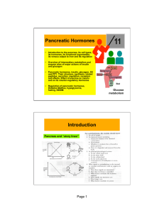 Pancreatic Hormones Introduction