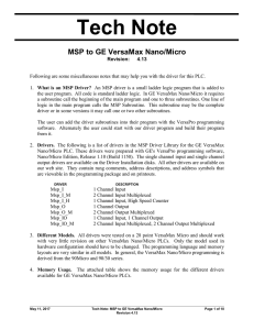 Tech Note MSP to GE VersaMax Nano/Micro Revision: 4.13