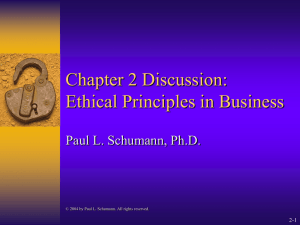 Chapter 2 Discussion: Ethical Principles in Business