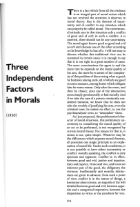 Three Independent Factors in Morals