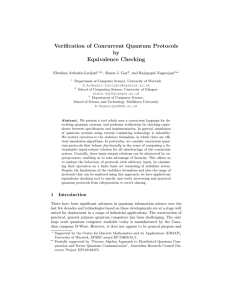 Verification of Concurrent Quantum Protocols by Equivalence