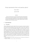 Group representation theory and quantum physics